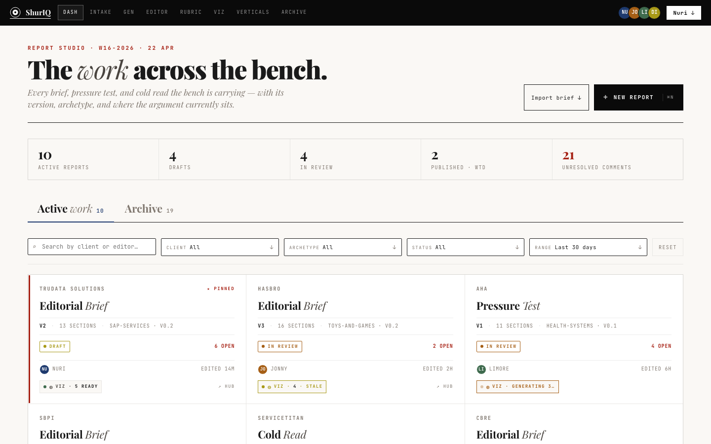 Dashboard screenshot