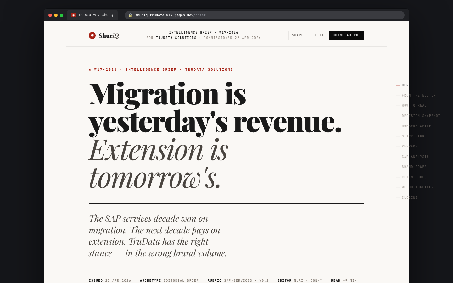 Published Report screenshot